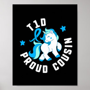 T1d Proud Cousin Diabetes T1 Awareness Cute Unicor Poster