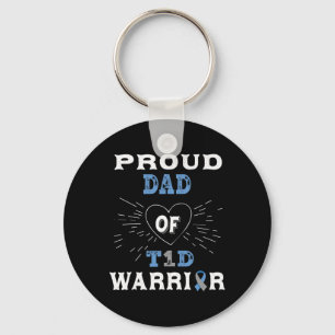 T1D Proud Dad Diabetes Awareness Type 1 Insulin Pa Key Ring