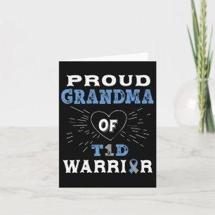 T1d Proud Grandma Diabetes Awareness Type 1 Insuli Card