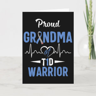 T1d Proud Grandma Diabetes Awareness Type 1 Insuli Card