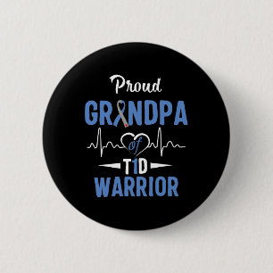 T1D Proud Grandpa Diabetes Awareness Type 1 Insuli 6 Cm Round Badge