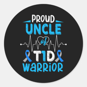 T1d Proud Uncle Diabetes Awareness Type 1 Insulin  Classic Round Sticker