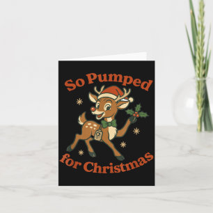 T1d Reindeer Christmas Retro Design Diabetes Card