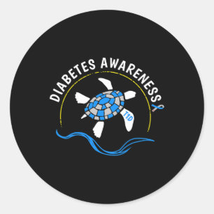 T1d Sea Turtle Type 1 Diabetes Awareness Classic Round Sticker