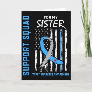 T1d Sister Type 1 Diabetes Awareness Flag Gifts By Card