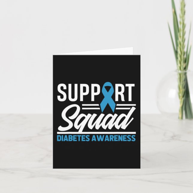 T1D T2D Warrior Support Squad Diabetes Awareness  Card (Front)
