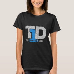 T1d Type 1 Diabetes Squad Awareness Ribbon Gift T-Shirt