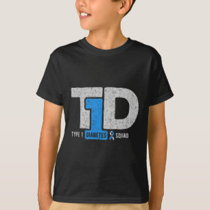 T1d Type 1 Diabetes Squad Awareness Ribbon Gift T-Shirt