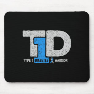 T1d Type 1 Diabetes Warrior Awareness Diabetic Rib Mouse Pad