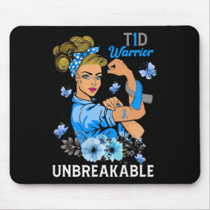 T1D Type 1 Diabetes Warrior Awareness Unbreakable Mouse Pad