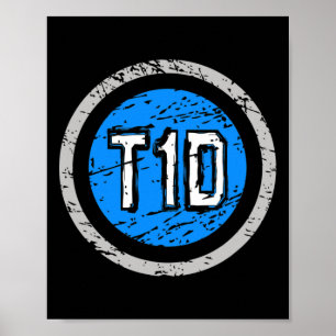 T1D Type 1 Superhero Emblem Diabetes Awareness Poster