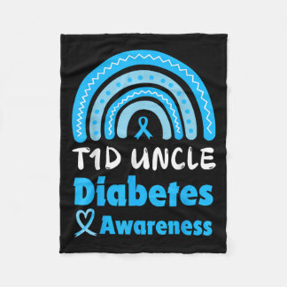 T1d Uncle Diabetes Awareness Type 1 Diabetes Men  Fleece Blanket