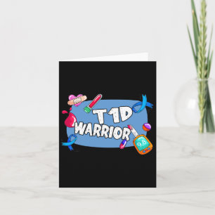 T1d Warrior Diabetes Type 1 T1 Support  Card