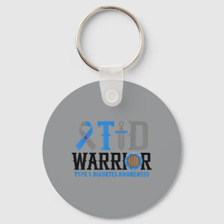 T1d Warrior Type 1 Diabetes Awareness Ribbon Key Ring