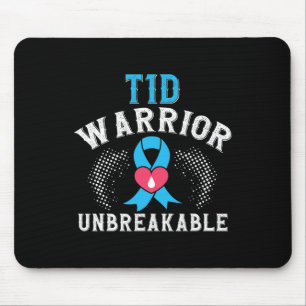T1d Warrior Unbreakable Diabetes Awareness Month B Mouse Pad