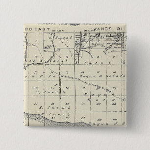 T2021S R2021E Tulare County Section Map 15 Cm Square Badge