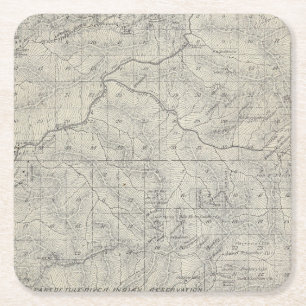 T2021S R3031E Tulare County Section Map Square Paper Coaster