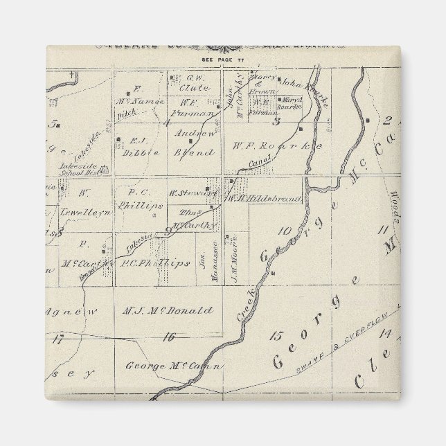 T20S R22E Tulare County Section Map Magnet (Front)