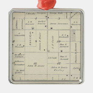 T20S R26E Tulare County Section Map Metal Tree Decoration