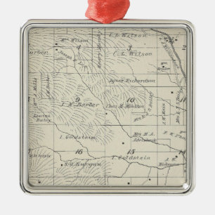 T20S R29E Tulare County Section Map Metal Tree Decoration