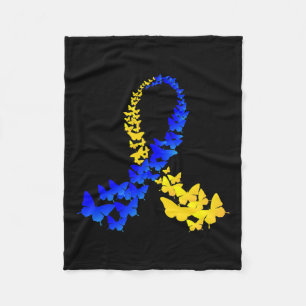 T21 Butterfly World Down Syndrome Day Women Kids Fleece Blanket