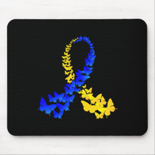 T21 Butterfly World Down Syndrome Day Women Kids Mouse Pad