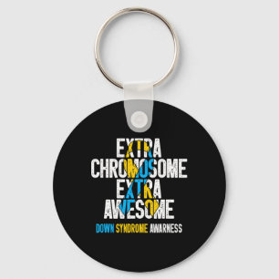 T21 Extra Chromosome Extra Awesome Down Syndrome A Key Ring