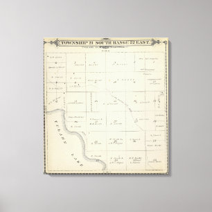 T21S R22E Tulare County Section Map Canvas Print
