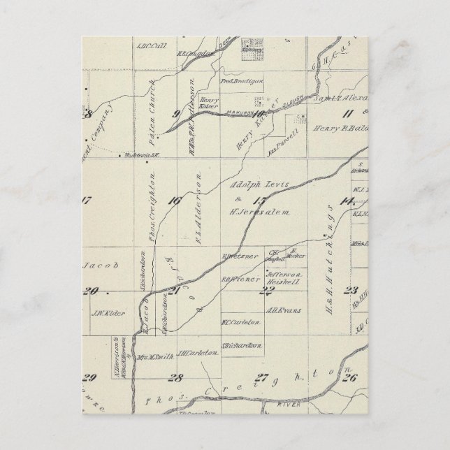 T21S R23E Tulare County Section Map Postcard (Front)