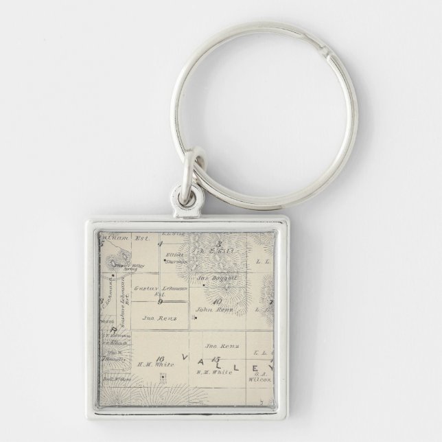 T21S R28E Tulare County Section Map Key Ring (Front)