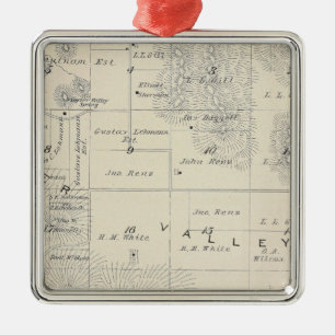 T21S R28E Tulare County Section Map Metal Tree Decoration
