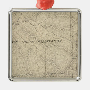 T2223S R3031E Tulare County Section Map Metal Tree Decoration