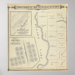 T22S R22E Tulare County Section Map Poster