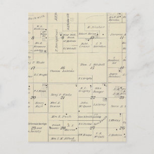 T22S R24E Tulare County Section Map Postcard