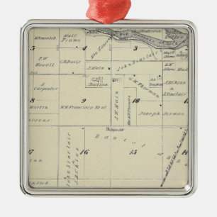 T22S R27E Tulare County Section Map Metal Tree Decoration