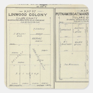 T23S R2021E Tulare County Section Map Square Sticker
