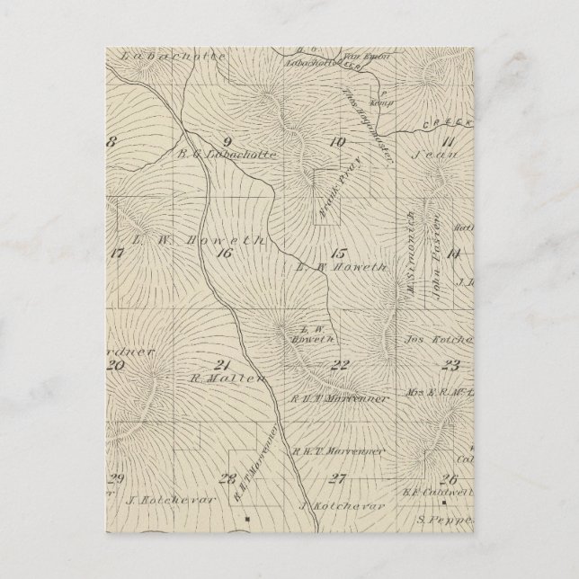 T23S R29E Tulare County Section Map Postcard (Front)