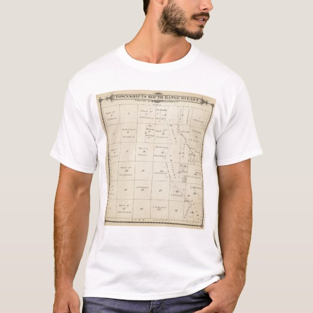 T24S R20E Tulare County Section Map T-Shirt (Front)