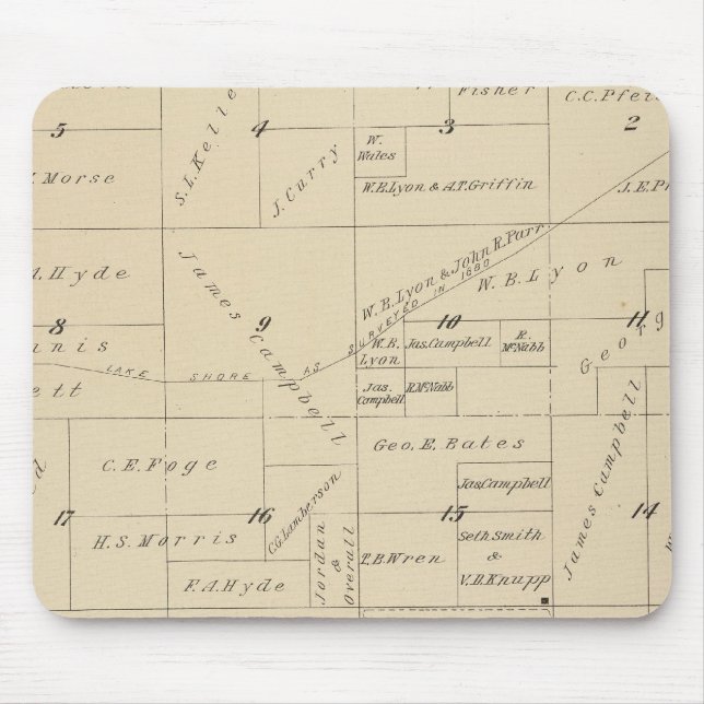 T24S R22E Tulare County Section Map Mouse Pad (Front)