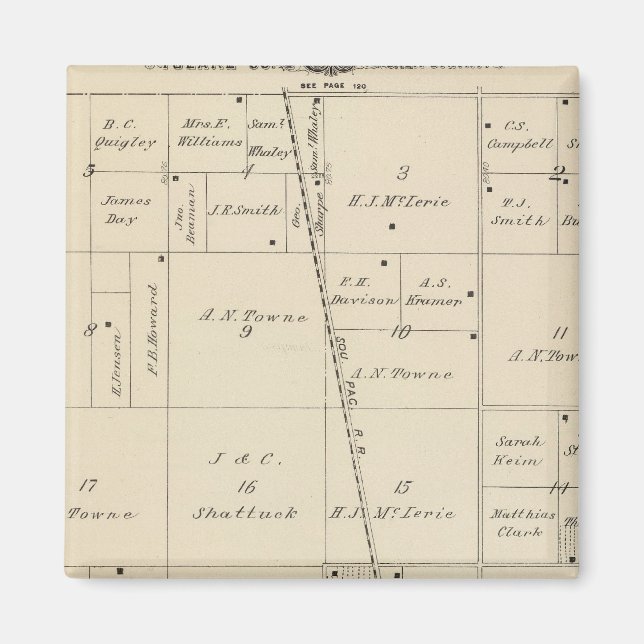 T24S R25E Tulare County Section Map Magnet (Front)