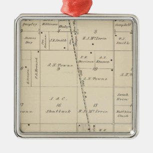 T24S R25E Tulare County Section Map Metal Tree Decoration