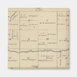 T24S R26E Tulare County Section Map Magnet