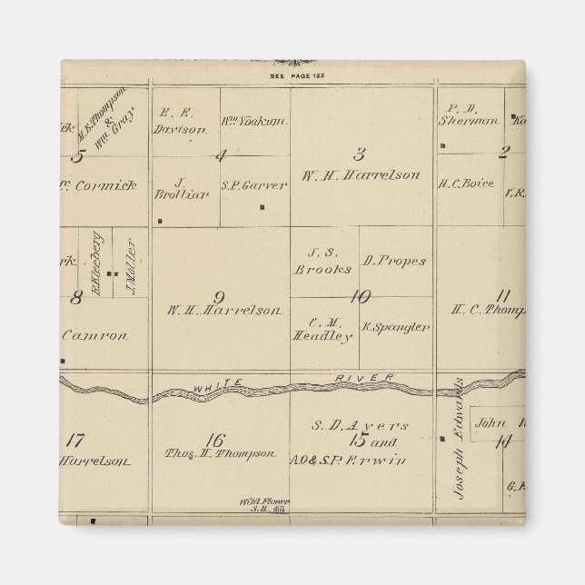 T24S R26E Tulare County Section Map Magnet (Front)