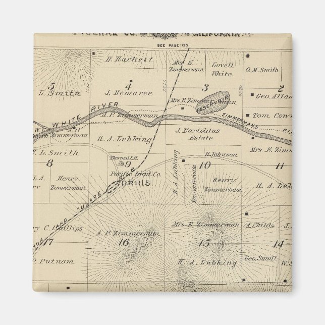 T24S R27E Tulare County Section Map Magnet (Front)