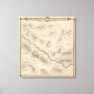 T24S R28E Tulare County Section Map Canvas Print