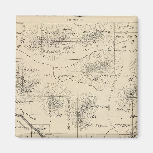 T24S R28E Tulare County Section Map Magnet (Front)