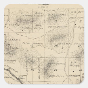 T24S R28E Tulare County Section Map Square Sticker