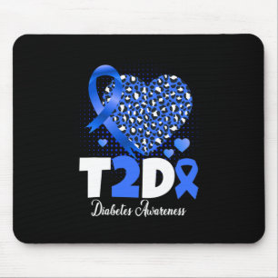 T2d Diabetic Dad Mom Heart Type 2 Diabetes Awarene Mouse Pad
