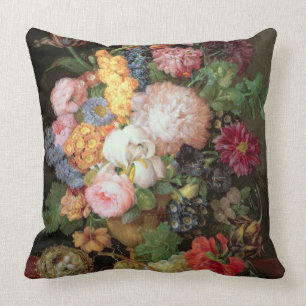 T30763 A Still Life of Flowers and Fruit (panel) Cushion
