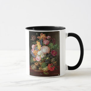 T30763 A Still Life of Flowers and Fruit (panel) Mug